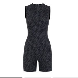 Skims x FENDI Black sleeveless mid thigh body suit